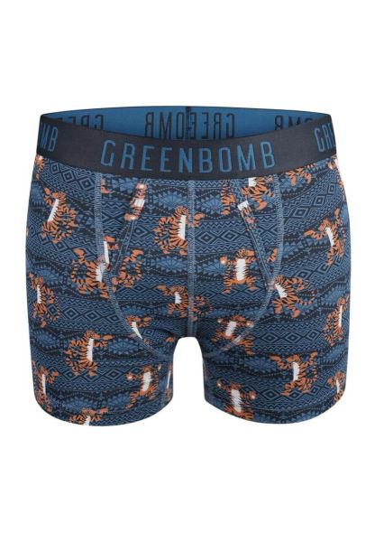 Greenbomb Trunk Unterhose Herren Blau Tiger