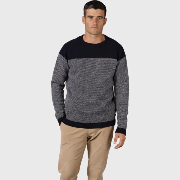 Klitmöller Halfdann two-tone knitted men's sweater merino