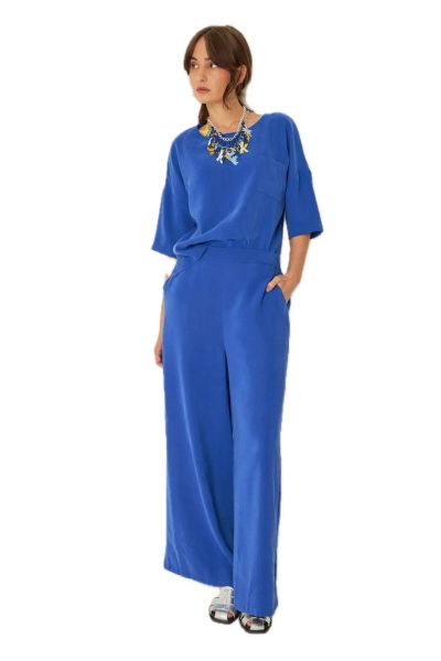 SKFK Palazzo Hose Klodin Blau Nachhaltig, Elegant Bequem