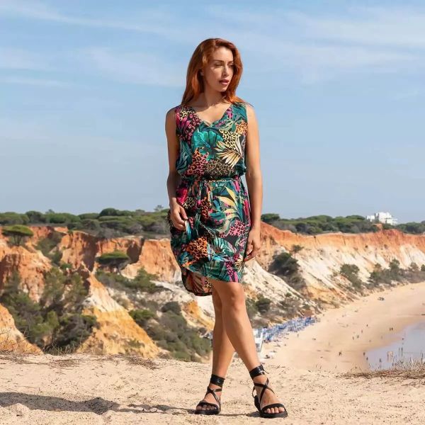 Widda Berlin kurzes Sommerkleid Rani Tropicprint Ecovero