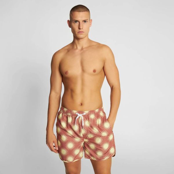 Dedicated Badeshorts Sandhamn Nachhaltig Vegan Recycelt Terracotta