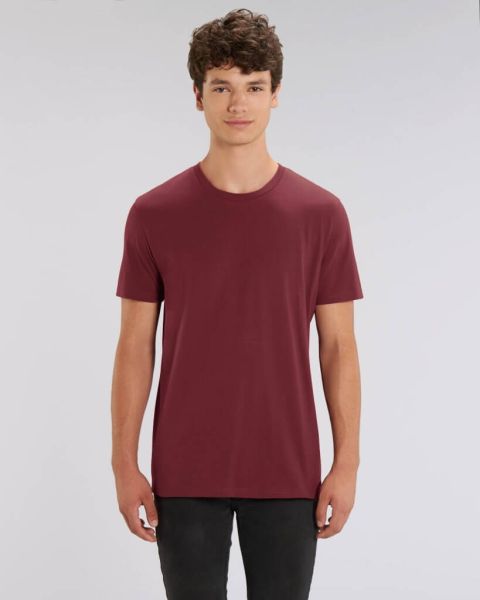 Oikos fairtrade Basic T-Shirt unbedrucktes Unisex Dunkelrot